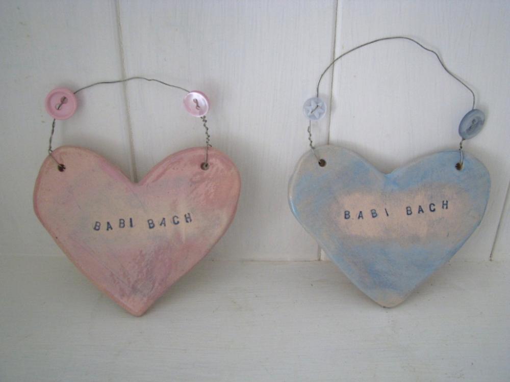 Babi Bach (Little Baby in Welsh) Heart - handmade in Wales, UK
