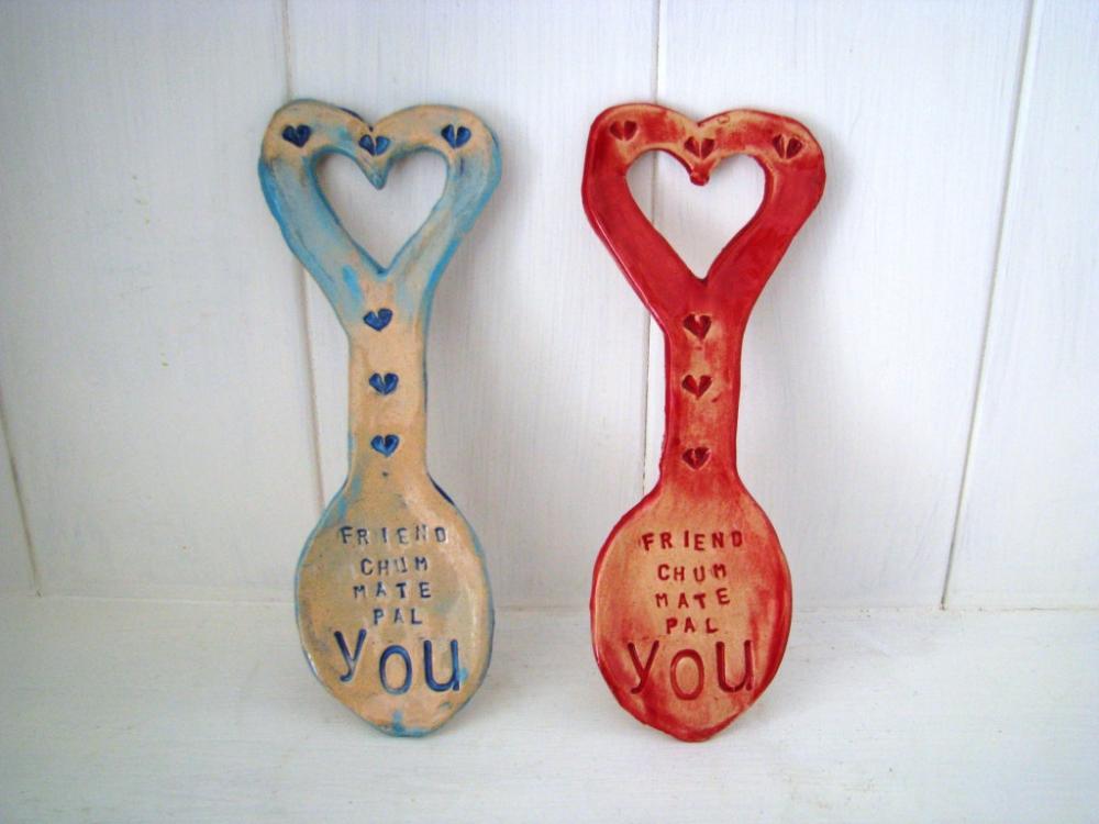 Friend, Mate, Chum, Bud, YOU - Ceramic Lovespoon. Made in Wales, UK