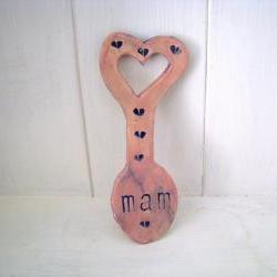 Mam ceramic Lovespoon. Made in Wales, UK. Ready to Ship.