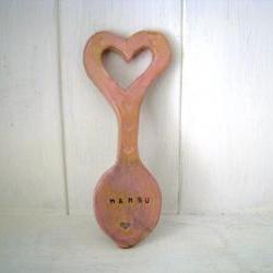 Mamgu (Grandma in Welsh) Handmade Ceramic Lovespoon. Made in Wales, UK