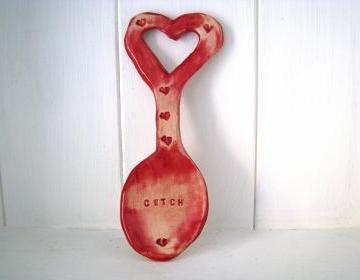 Cwtch (Cuddle in Welsh) Ceramic Lovespoon. Made in Wales, UK. Ready to Ship.